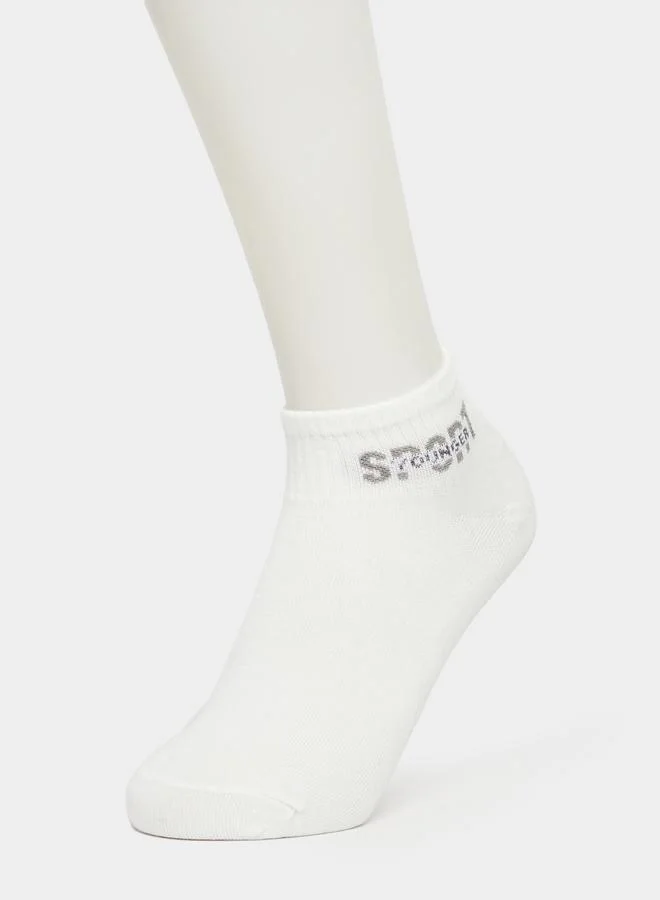 Styli  Pack of 5 - Printed Detail Ribbed Cuff Ankle Socks for Men | Best Price UAE